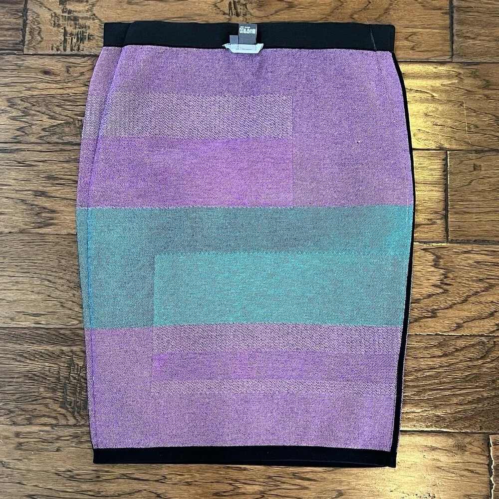 Per Se Colorblock Pencil Skirt Fits Size Small Altered from M Wiggle Straight - Picture 12 of 12